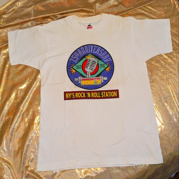 WNEW 102.7 25th Anniversary T-shirt Unisex L